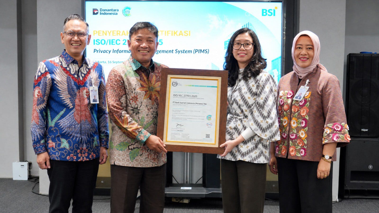 BSI Cetak Sejarah Jadi Bank Pertama di Indonesia Peraih Sertifikasi ISO/IEC 27701:2025